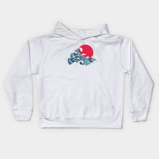 Wave Artwork, Japanese, Otaku Kids Hoodie